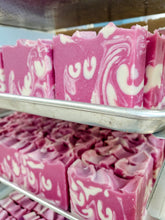 Load image into Gallery viewer, Tranquil Bath's Natural Hibiscus Champagne Artisan Soap - Coconut Milk Soap - Slice