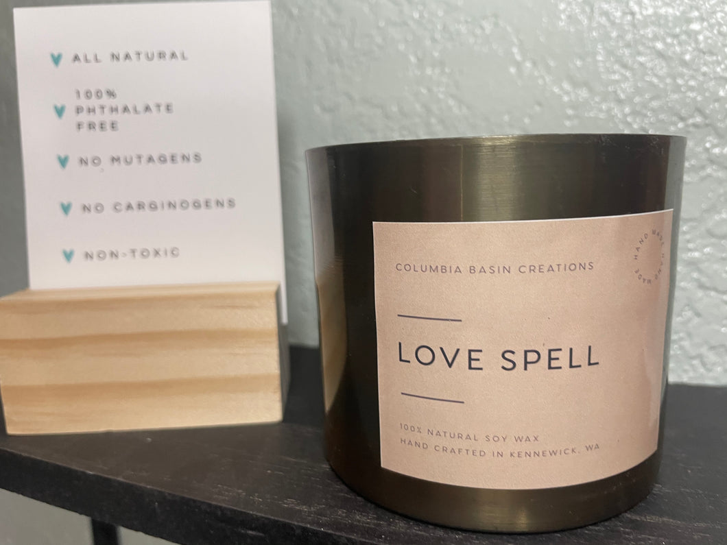 All Natural Love Spell Hand Poured Soy Candle