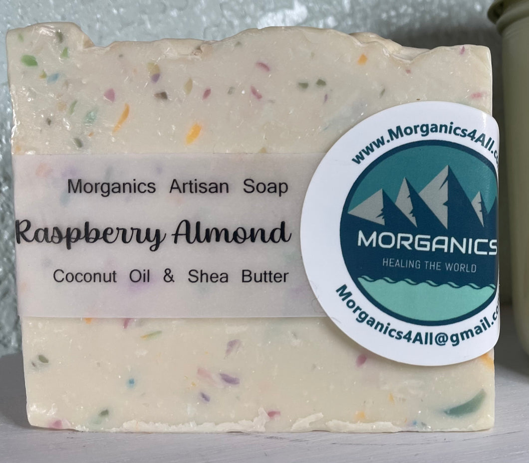 Tranquil Bath's Natural Raspberry Almond Artisan Soap - Shea Butter Soap - Slice
