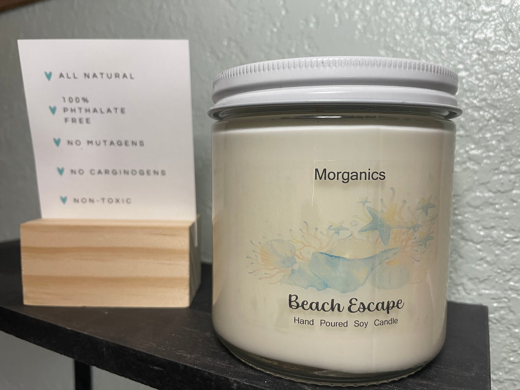 All Natural Beach Escape Hand Poured Soy Candle - 16 oz