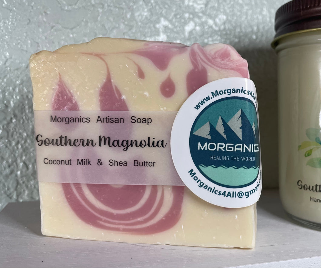 Tranquil Bath's Natural Southern Magnolia Artisan Soap - Coconut Milk Soap - Slice