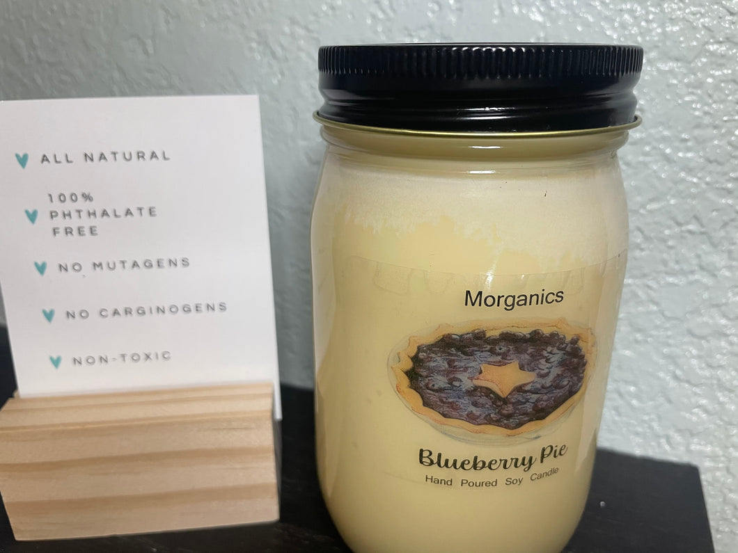 All Natural Blueberry Pie Hand Poured Soy Candle - 16 oz