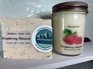 All Natural Raspberry Almond Hand Poured Soy Candle - 8 oz