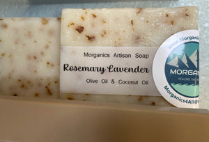 Tranquil Bath's Natural Rosemary Lavender Artisan Soap - Slice