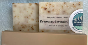 Tranquil Bath's Natural Rosemary Lavender Artisan Soap - Slice