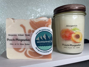 Tranquil Bath's Natural Peach Magnolia Artisan Soap - Olive Oil Soap - Slice