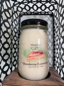 All Natural Strawberry Cheesecake Soy Hand Poured Candle - 16 oz