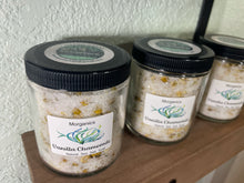 Load image into Gallery viewer, Tranquil Bath&#39;s Sea Salt Vanilla Chamomile Natural Bath Soak in glass jar - 8 oz
