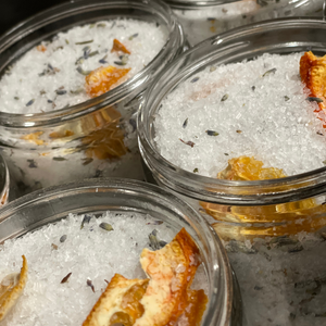 Tranquil Bath's Sea Salt Vanilla Chamomile Natural Bath Soak in glass jar - 8 oz