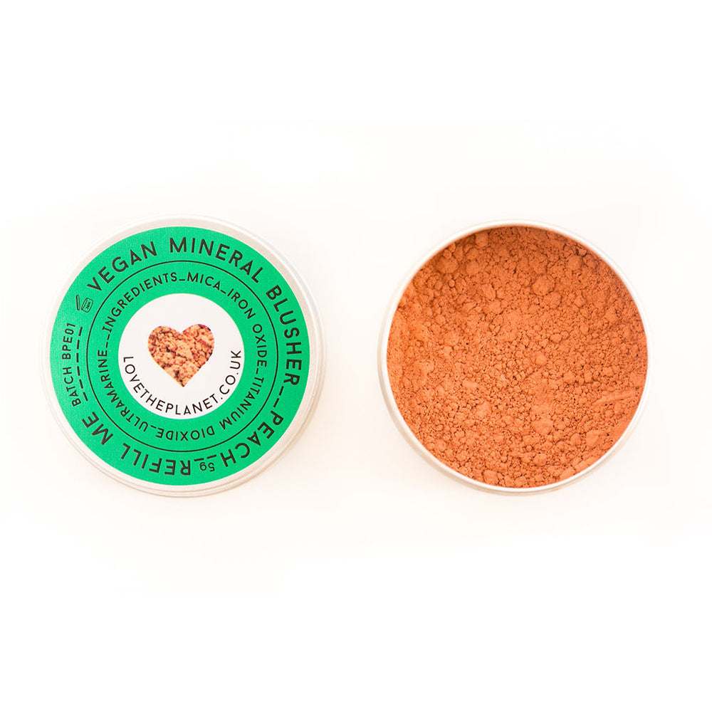 Glowing Face's Vegan Mineral Powder Blusher in Peach - Refillable Tin - 5g